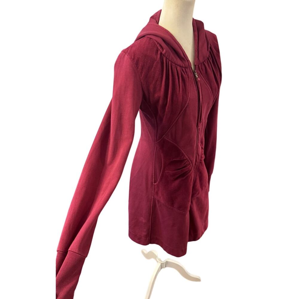Prairie Underground Long Cloak Hoodie Dahlia Red Zip Jacket Dress Small USA - Picture 3 of 6